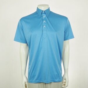 Collars & Co. Dress Collar Golf Polo Shirt Mens Large Blue Wicking Performance